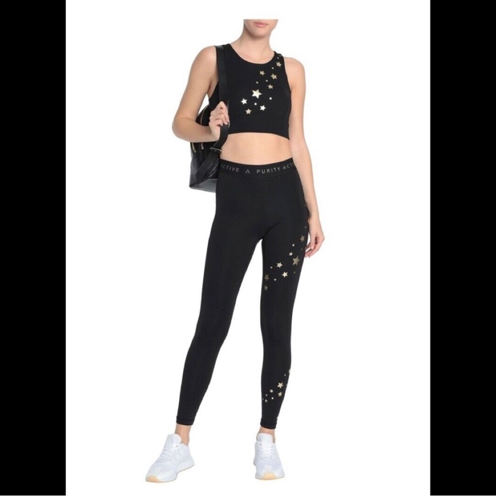 Purity Active Metallic Star Leggings Small
